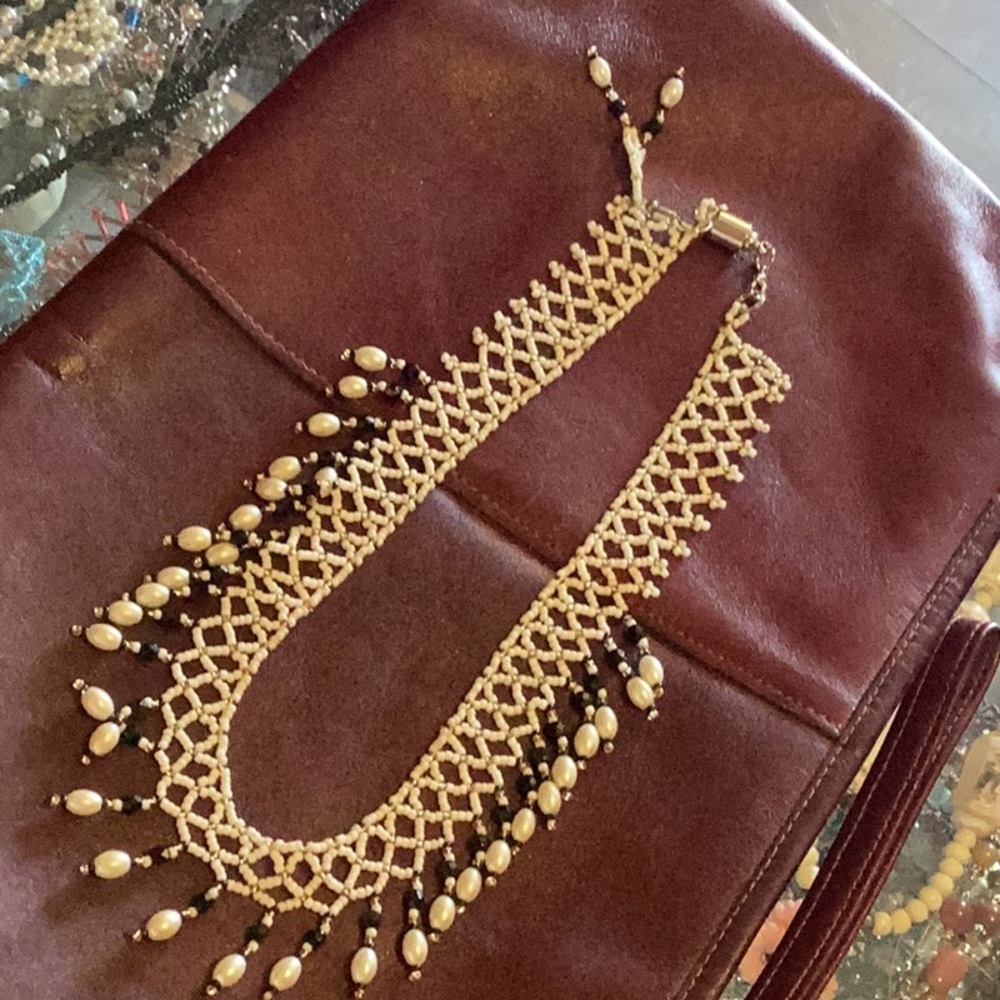 Hand made beaded necklace with earrings (new)
